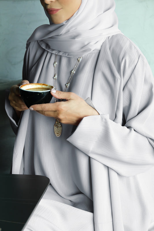 Basic Abaya - Light Grey