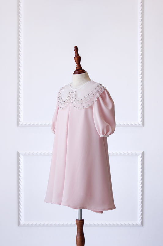 Eid 2023 - Light Pink - Organza Collar Dress W/Purse