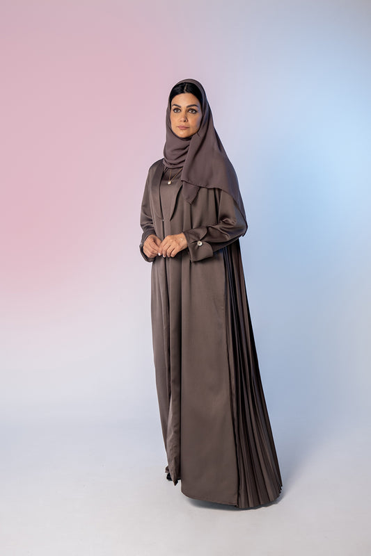 Contemporary Abaya Set (Pale Brown)