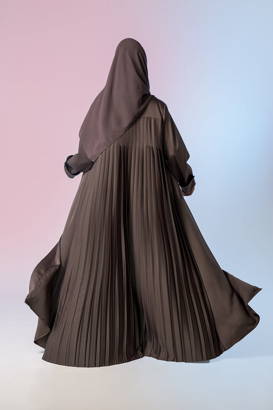 Contemporary Abaya Set (Pale Brown)