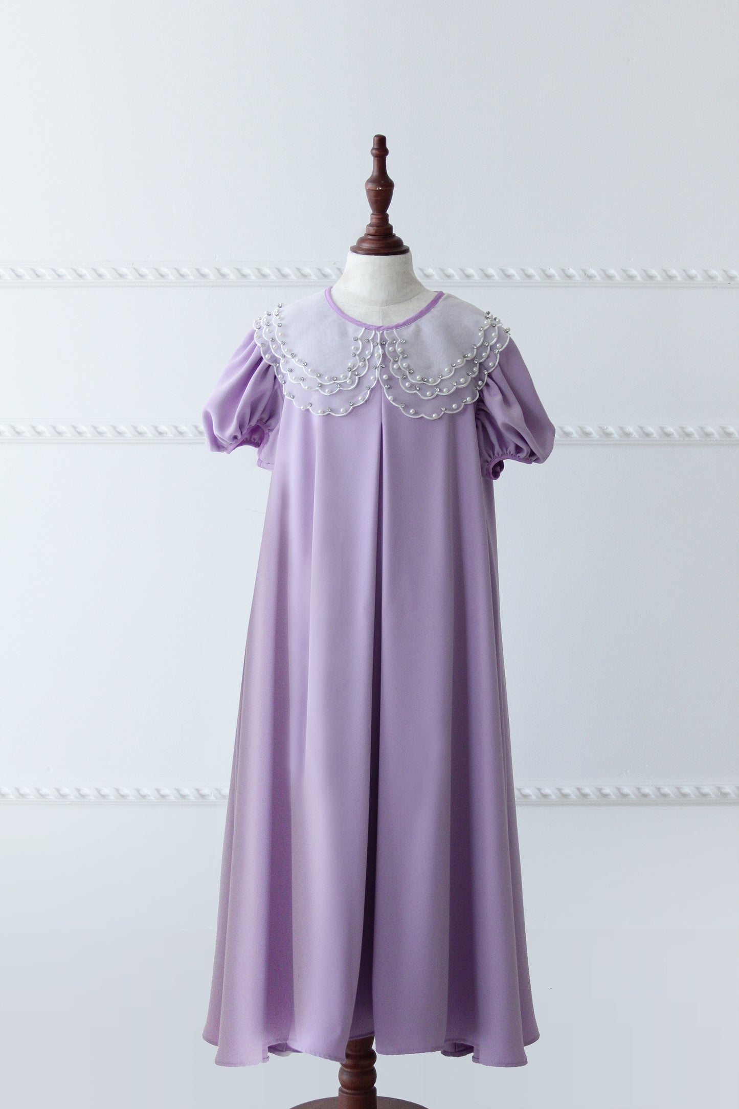 Eid 2022 - Lavender - Organza Collar Dress W/Purse