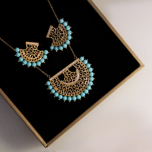 Traditional Set 08- Golden Tone - Turquoise