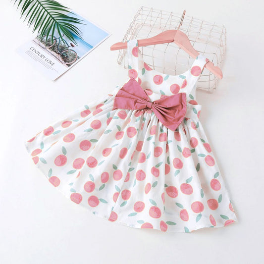 Collar sling dress with bow – pink