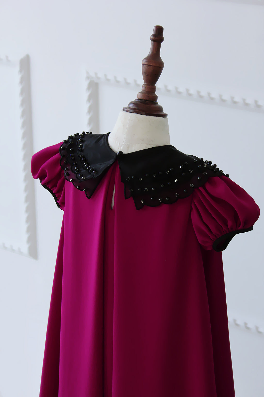 Eid 2022 - Fuchsia - Organza Collar Dress W/Purse