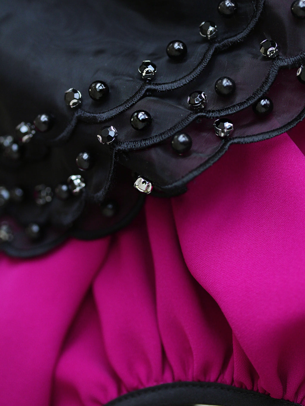 Eid 2022 - Fuchsia - Organza Collar Dress W/Purse