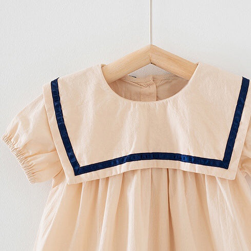 Navy Style Dress – Apricot